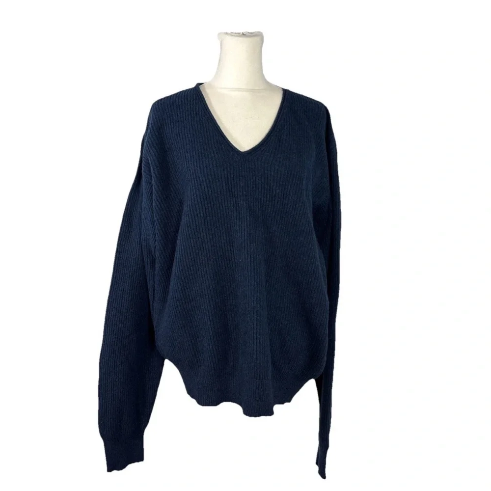 Vintage J Crew Lambswool Sweater Blue Size XL